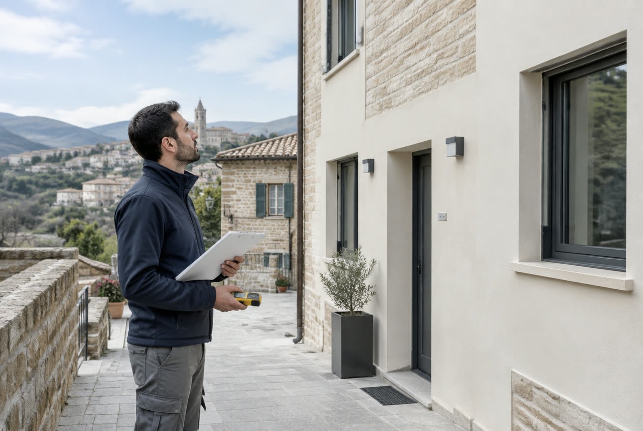 Sopralluogo tecnico su un edificio residenziale
